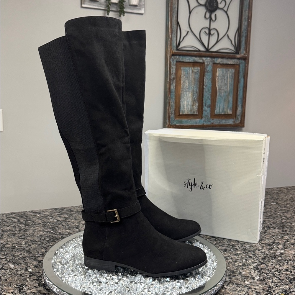 Style & Co. Kimball Black riding Boots NEW 7.5